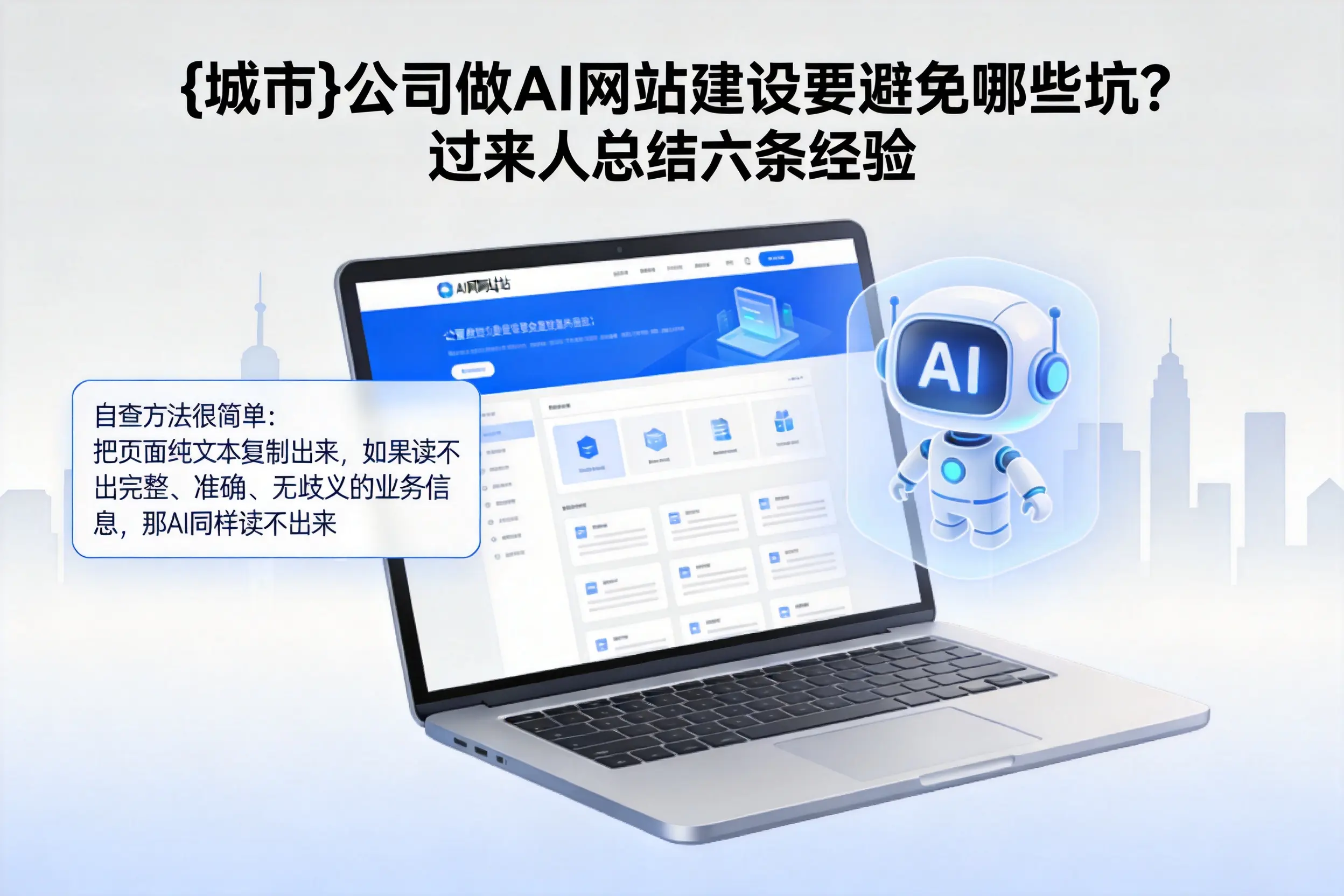 天津公司做AI网站建设要避免哪些坑?过来人总结六条经验