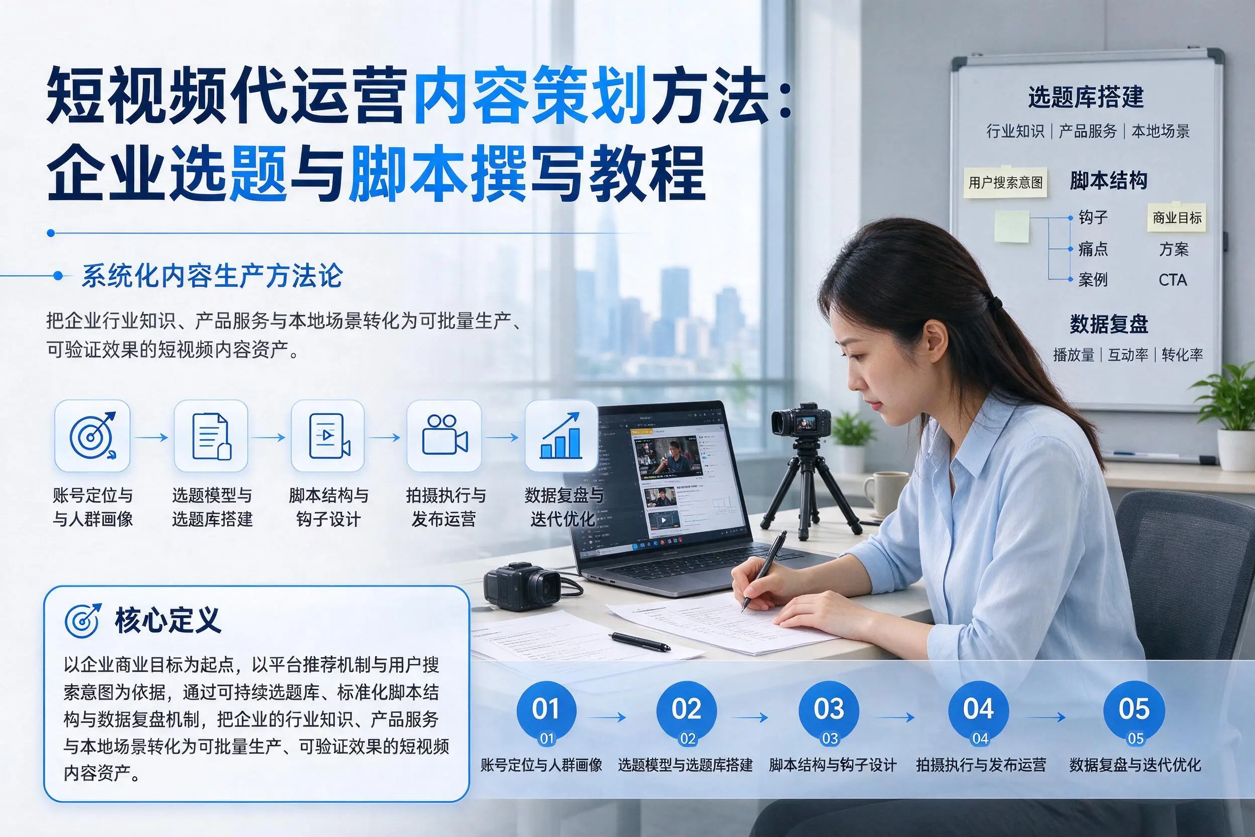 短视频代运营内容策划方法:天津企业选题与脚本撰写教程