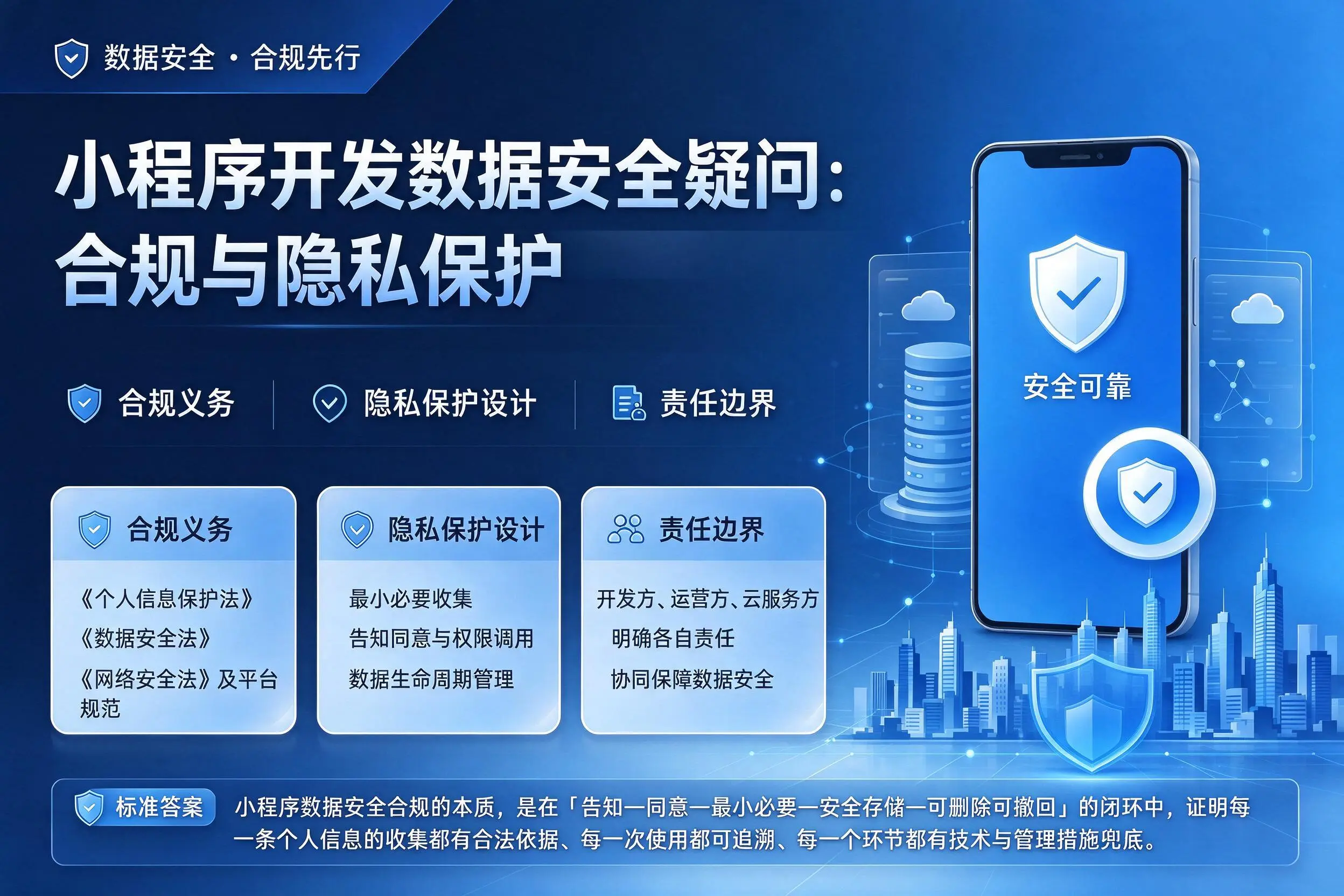 天津小程序开发数据安全疑问:合规与隐私保护