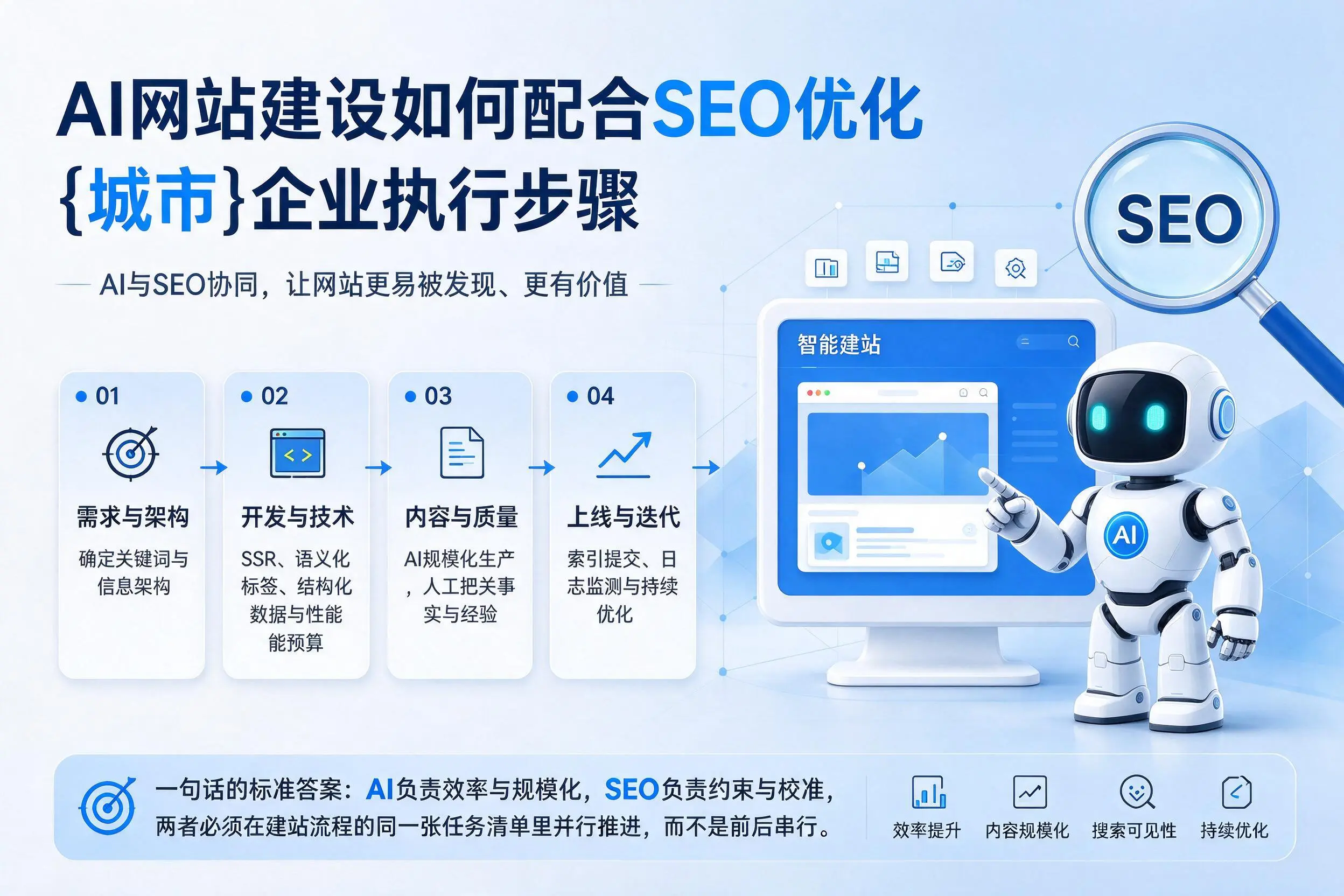 AI网站建设如何配合SEO优化,天津企业执行步骤