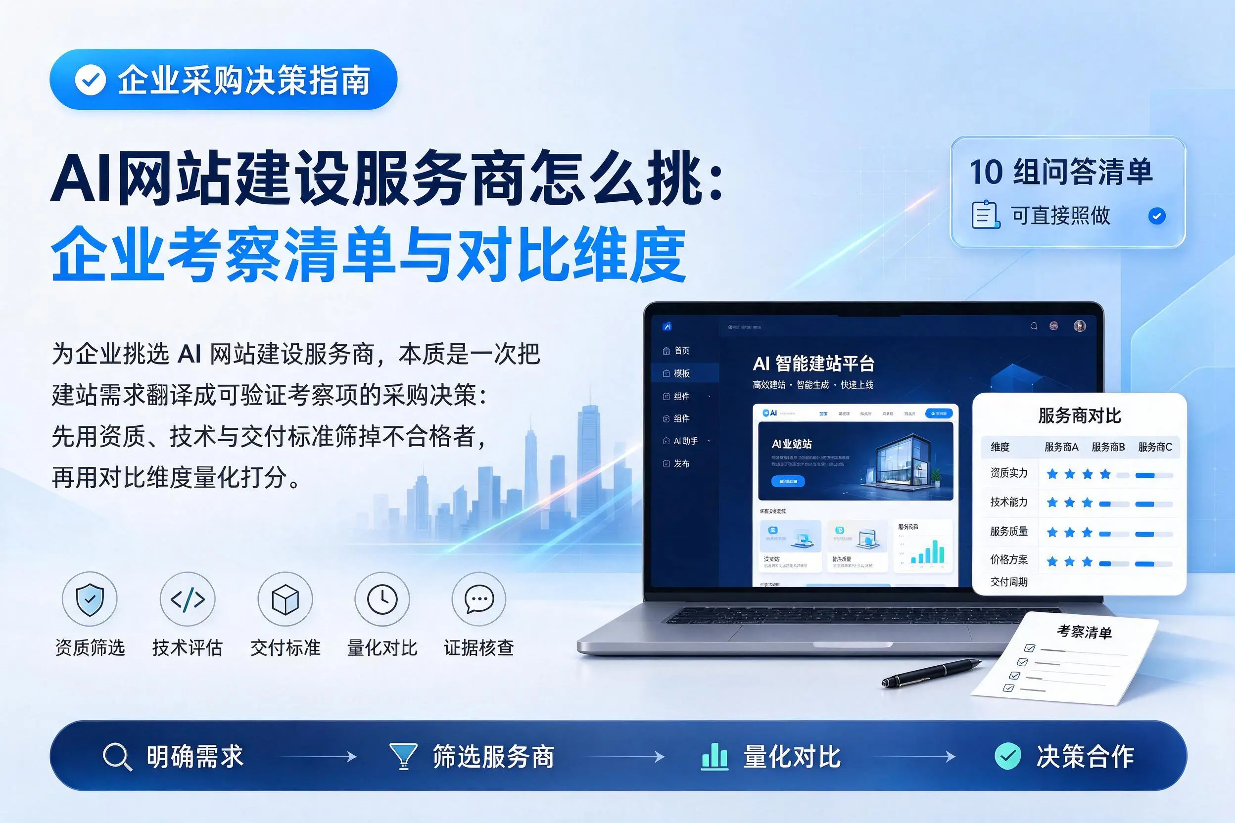 AI网站建设服务商怎么挑:天津企业考察清单与对比维度