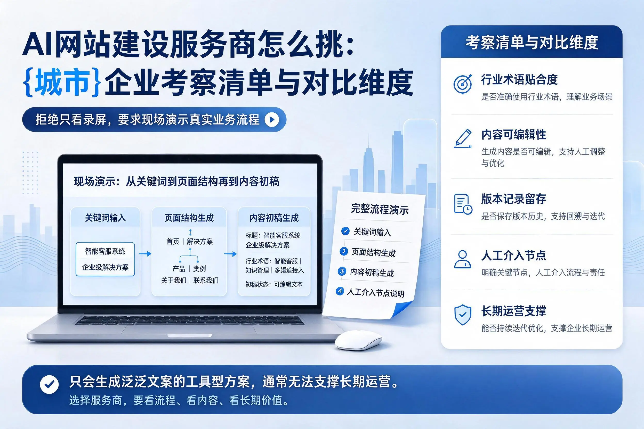 AI网站建设服务商怎么挑:天津企业考察清单与对比维度