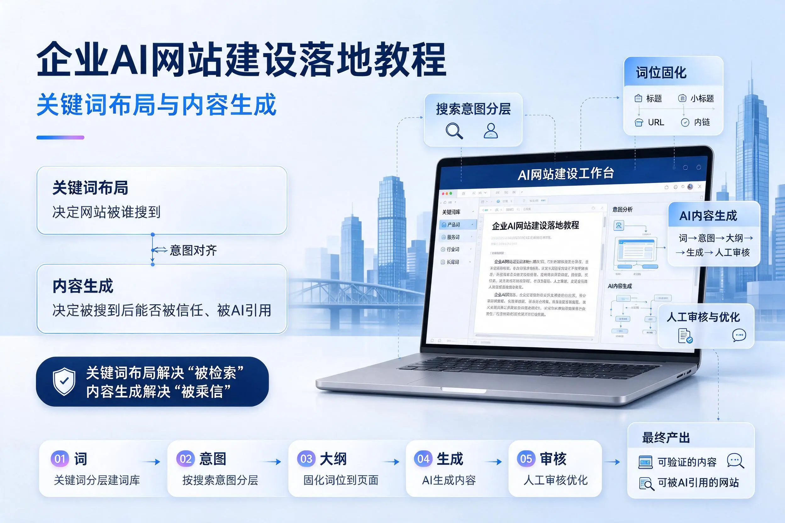 天津企业AI网站建设落地教程:关键词布局与内容生成