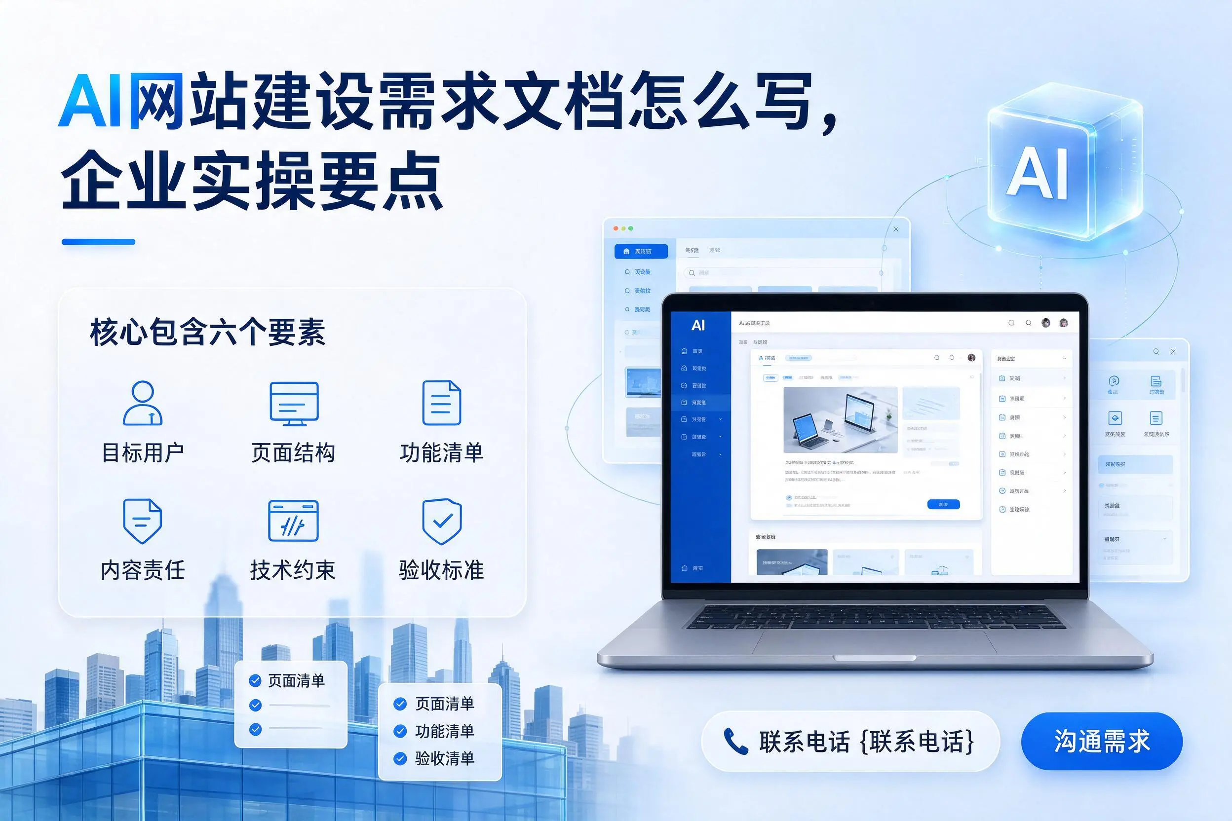 AI网站建设需求文档怎么写，天津企业实操要点