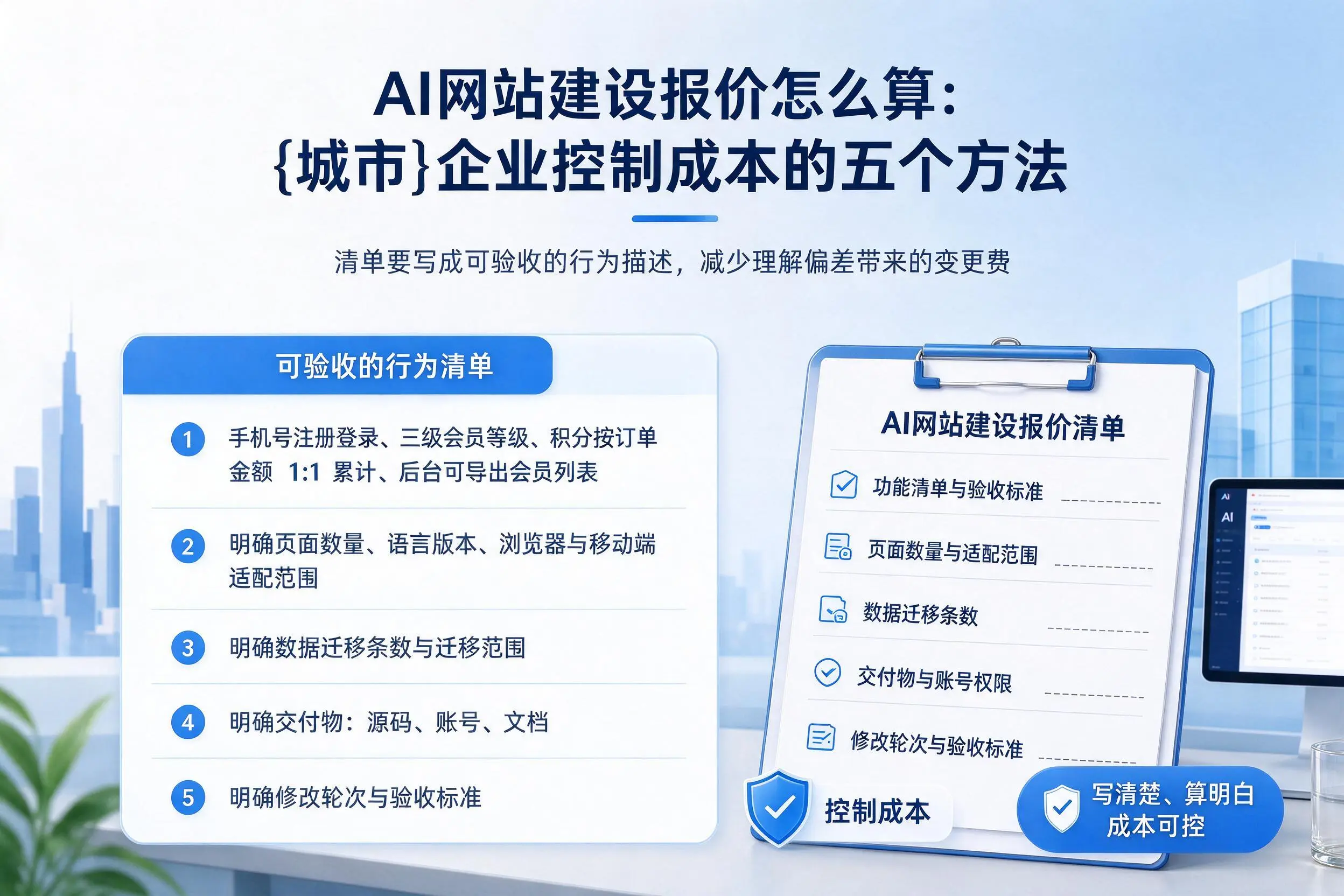 AI网站建设报价怎么算：天津企业控制成本的五个方法
